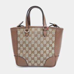 Gucci Beige Canvas Jacquard Tote and Shoulder Bag