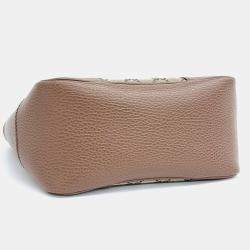 Gucci Beige Canvas Jacquard Tote and Shoulder Bag