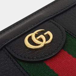 Pre Owned Gucci Black Leather Ophidia GG Shoulder Bag
