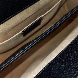 Pre Owned Gucci Black Leather Ophidia GG Shoulder Bag