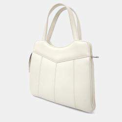 Gucci White Leather Petite GG Small Tote and Shoulder Bag