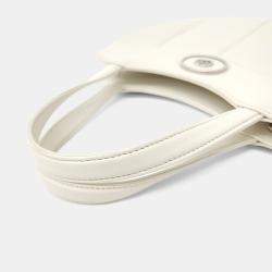 Gucci White Leather Petite GG Small Tote and Shoulder Bag