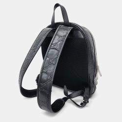 Gucci Black Leather GG Embossed Backpack