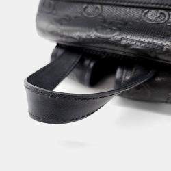 Gucci Black Leather GG Embossed Backpack