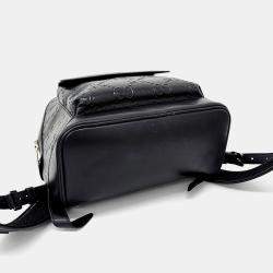 Gucci Black Leather GG Embossed Backpack