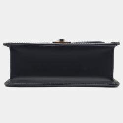 Gucci Black Denim and Leather Ophidia GG Mini Shoulder Bag