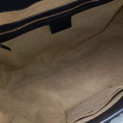Gucci Beige/Black Canvas and Leather Padlock Shoulder Bag