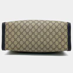 Gucci Beige/Black Canvas and Leather Padlock Shoulder Bag