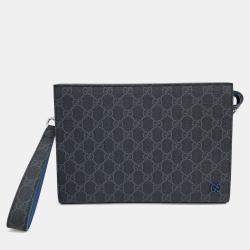 Gucci Grey Canvas GG Detail Clutch