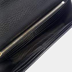Gucci Black Leather Interlocking Chain Crossbody Bag