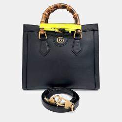 Gucci Black Leather Diana Bamboo Small Bag 