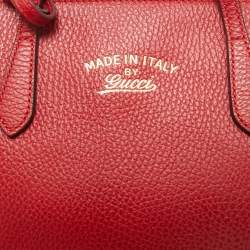 Gucci Red Leather Mini Swing Tote