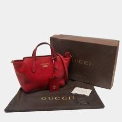 Gucci Red Leather Mini Swing Tote
