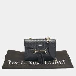 Gucci Navy Blue MIcroguccissima Leather Mini Emily Crossbody Bag