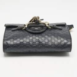 Gucci Navy Blue MIcroguccissima Leather Mini Emily Crossbody Bag