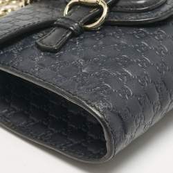 Gucci Navy Blue MIcroguccissima Leather Mini Emily Crossbody Bag