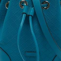 Gucci Deep Cobalt Bright Diamante Leather Drawstring Bucket Bag