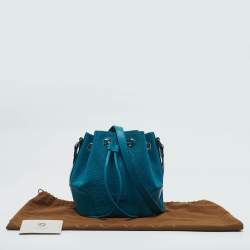 Gucci Deep Cobalt Bright Diamante Leather Drawstring Bucket Bag