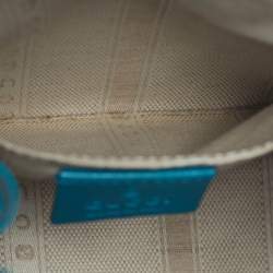 Gucci Deep Cobalt Bright Diamante Leather Drawstring Bucket Bag