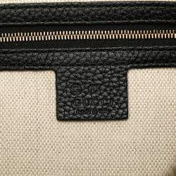 Gucci Black Large Pebbled Calfskin Soho Convertible Hobo