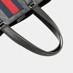 Gucci Black Large GG Supreme Web Tote