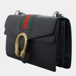 Gucci Black  Dionysus Web Medium Shoulder Bag