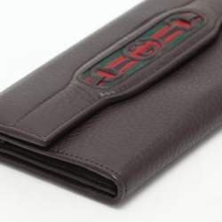 Gucci Brown Leather Horsebit Web Continental Wallet