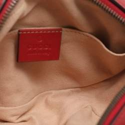 Gucci Red Matelassé Leather Mini GG Marmont Belt Bag