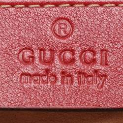 Gucci Red Matelassé Leather Mini GG Marmont Belt Bag