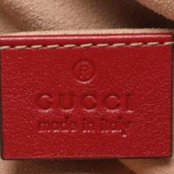 Gucci Red Matelassé Leather Mini GG Marmont Belt Bag