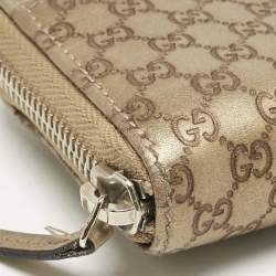Gucci Gold Guccissima Leather Zip Coin Purse