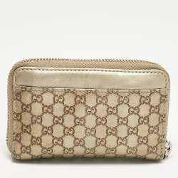 Gucci Gold Guccissima Leather Zip Coin Purse