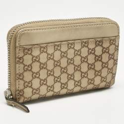 Gucci Gold Guccissima Leather Zip Coin Purse