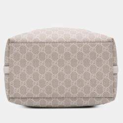 Gucci Beige Medium GG Supreme Emblem Bucket