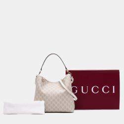 Gucci Beige Medium GG Supreme Emblem Bucket