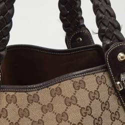 Gucci Beige/Brown GG Canvas and Leather Pelham Shoulder Bag
