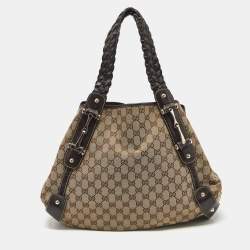 Gucci Beige/Brown GG Canvas and Leather Pelham Shoulder Bag