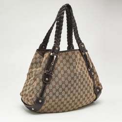 Gucci Beige/Brown GG Canvas and Leather Pelham Shoulder Bag