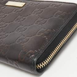 Gucci Black Guccissima Leather Zip Around Wallet