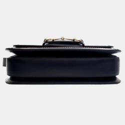 Gucci Navy Blue/Pink Small Corduroy Horsebit 1955 Shoulder Bag