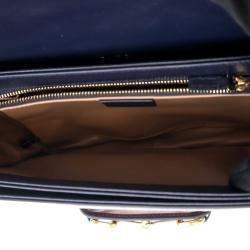 Gucci Navy Blue/Pink Small Corduroy Horsebit 1955 Shoulder Bag