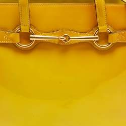 Gucci Yellow Ombre Patent Leather Medium Bright Bit Tote
