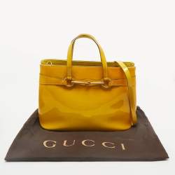 Gucci Yellow Ombre Patent Leather Medium Bright Bit Tote