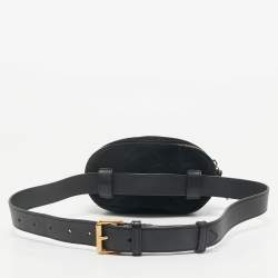 Gucci Black Matelassé Velvet Mini GG Marmont Belt Bag