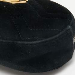 Gucci Black Matelassé Velvet Mini GG Marmont Belt Bag