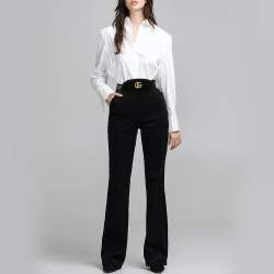Gucci Black Matelassé Velvet Mini GG Marmont Belt Bag