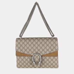 Gucci Beige GG Supreme Canvas Medium Dionysus bag