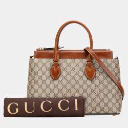 Gucci Beige GG Supreme Linea A Satchel