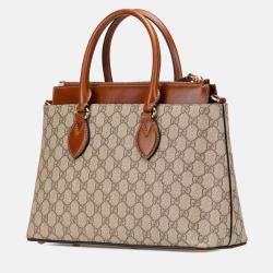Gucci Beige GG Supreme Linea A Satchel