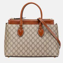 Gucci Beige GG Supreme Linea A Satchel